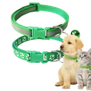 paw print collar green