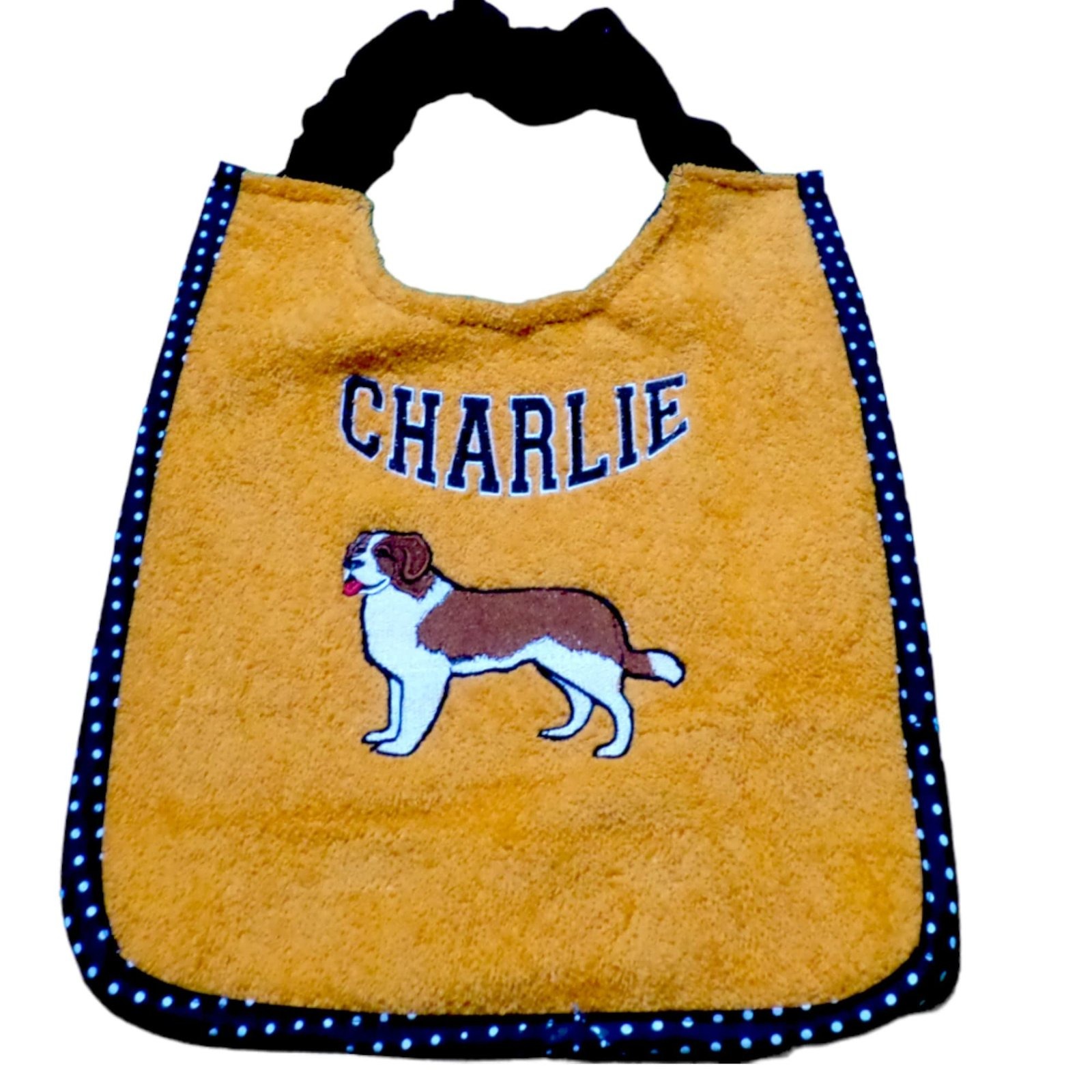 Personalized Saint Bernard dog bib