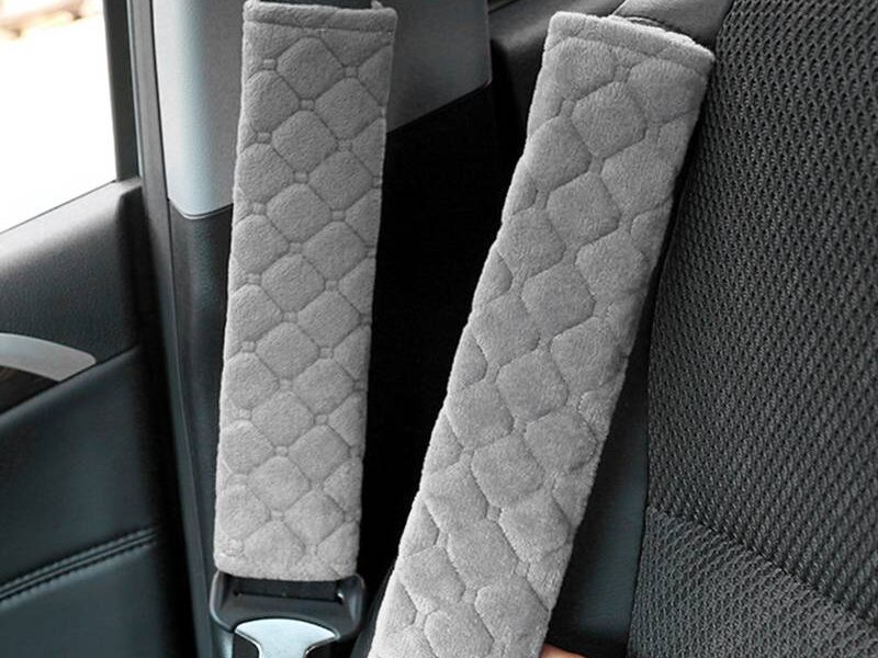 grey pattern Personalised Seatbelt Covers