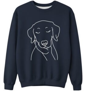 dog face in palm embroidered sweatshirt