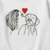 woman kissing dog clothing